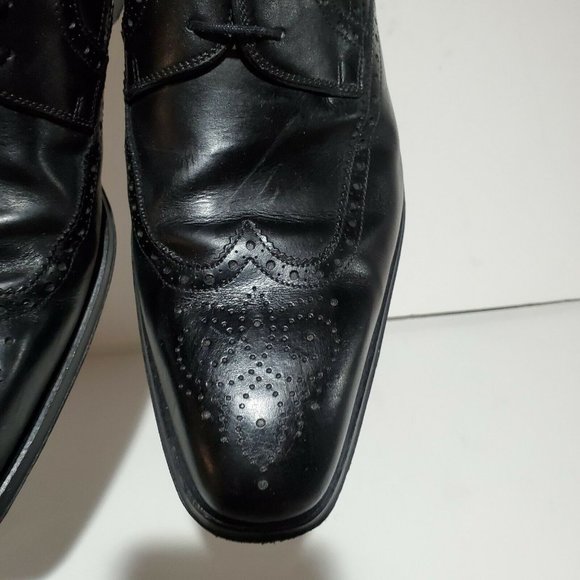 Magnanni Sergio Wingtip Oxford Dress Shoes Black Calfskin Leather 13974 Sz 9 M main image 8